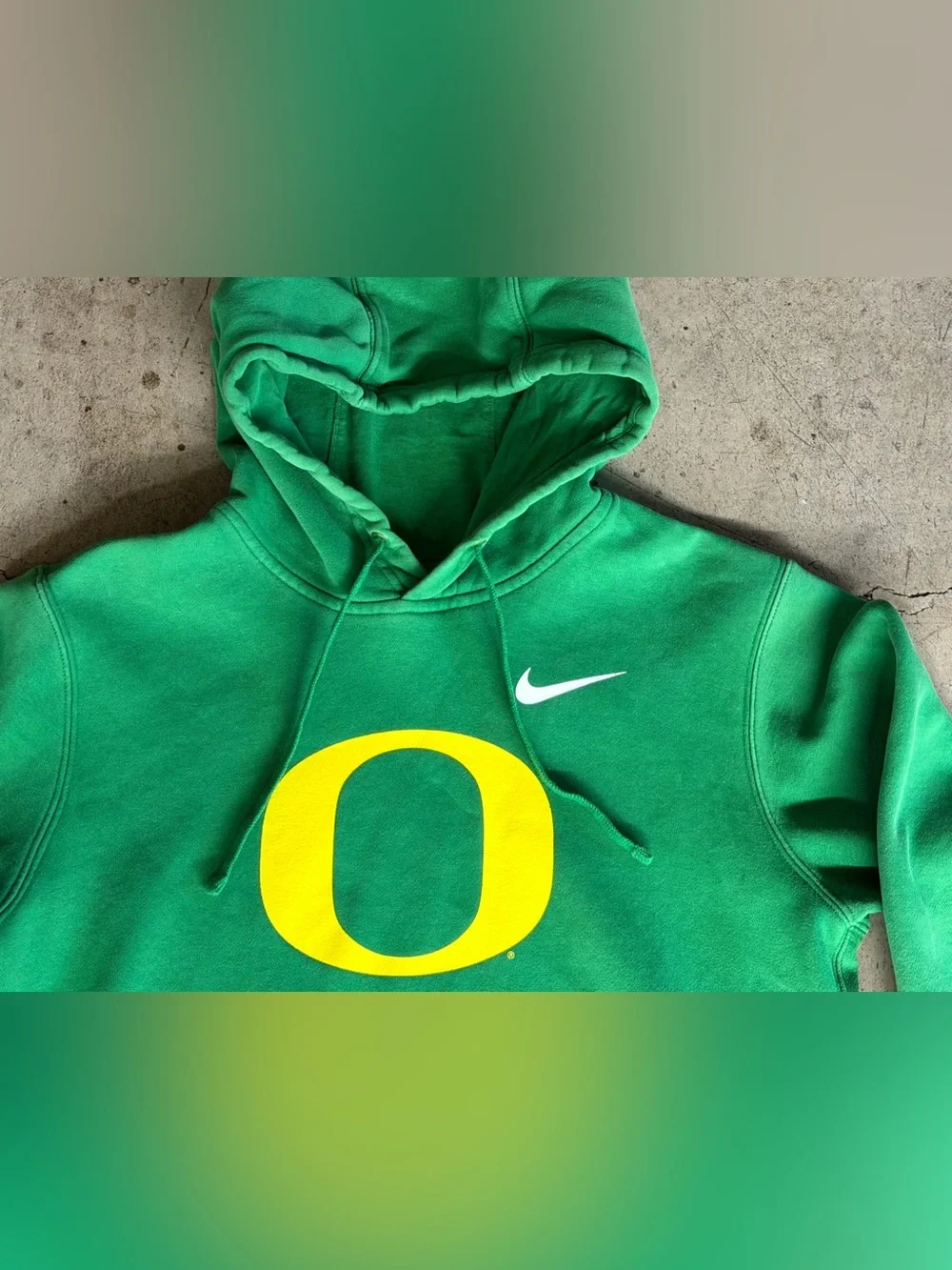Nike Oregon Ducks Hoodie Men’s Small Green Yellow Big O Swoosh Pullover